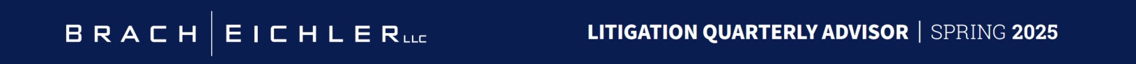 Litigation Quarterly Advisor - Spring 2025 - Brach Eichler