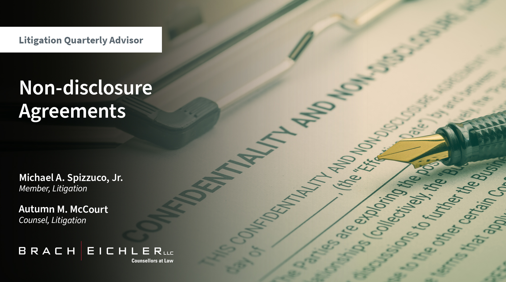 NON-DISCLOSURE AGREEMENTS - Litigation Quarterly Advisor - Spring 2025 - Brach Eichler