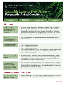 Cannabis Laws in New Jersey - FAQ - 2025 | Brach Eichler LLC Cannabis Laws in New Jersey - FAQ - 2025